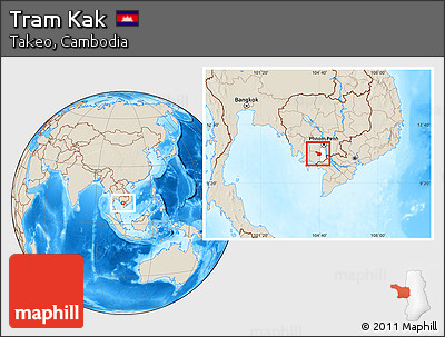 Shaded Relief Location Map of Tram Kak, highlighted parent region