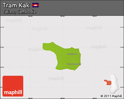Physical Map of Tram Kak, cropped outside