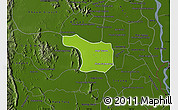 Physical Map of Tram Kak, darken