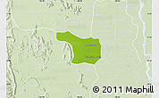 Physical Map of Tram Kak, lighten