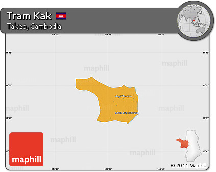 Political Map of Tram Kak, single color outside