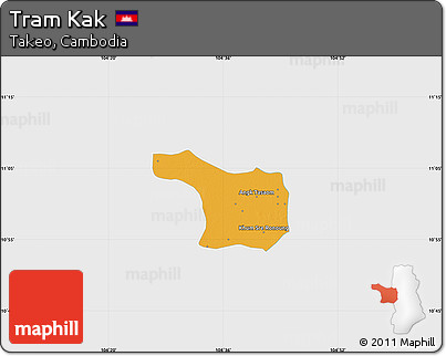 Political Map of Tram Kak, single color outside