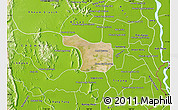 Satellite Map of Tram Kak, physical outside