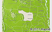 Shaded Relief Map of Tram Kak, physical outside