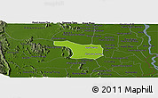 Physical Panoramic Map of Tram Kak, darken