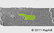 Physical Panoramic Map of Tram Kak, desaturated