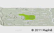 Physical Panoramic Map of Tram Kak, lighten, semi-desaturated