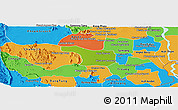 Physical Panoramic Map of Tram Kak, political outside