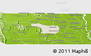 Shaded Relief Panoramic Map of Tram Kak, physical outside