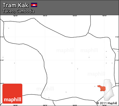 Blank Simple Map of Tram Kak, no labels