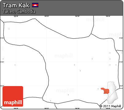 Blank Simple Map of Tram Kak, no labels