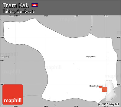 Gray Simple Map of Tram Kak