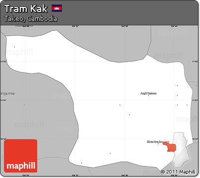 Gray Simple Map of Tram Kak