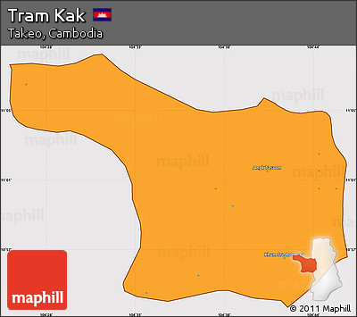 Political Simple Map of Tram Kak, cropped outside