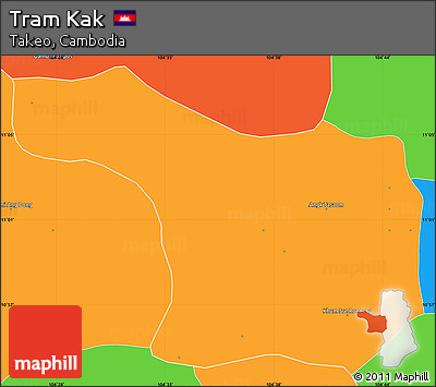 Political Simple Map of Tram Kak