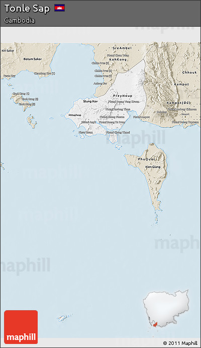 Classic Style 3D Map of Tonle Sap