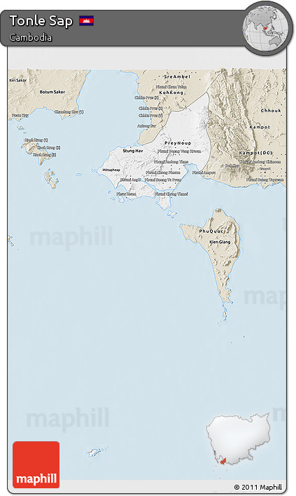 Classic Style 3D Map of Tonle Sap