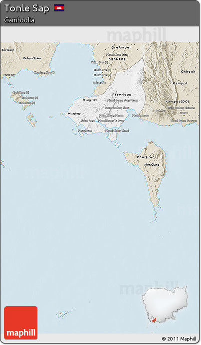 Classic Style 3D Map of Tonle Sap