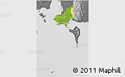 Physical 3D Map of Tonle Sap, desaturated