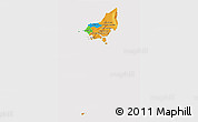 Political 3D Map of Tonle Sap, cropped outside