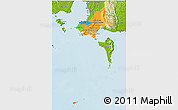 Political 3D Map of Tonle Sap, physical outside