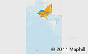 Political 3D Map of Tonle Sap, single color outside