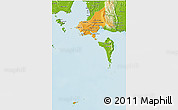 Political Shades 3D Map of Tonle Sap, physical outside
