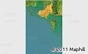 Political Shades 3D Map of Tonle Sap, satellite outside