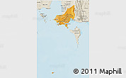 Political Shades 3D Map of Tonle Sap, shaded relief outside