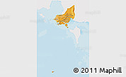 Political Shades 3D Map of Tonle Sap, single color outside