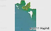 Satellite 3D Map of Tonle Sap, single color outside