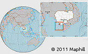 Gray Location Map of Tonle Sap, highlighted country, within the entire country, hill shading