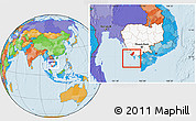 Political Location Map of Tonle Sap, highlighted country, within the entire country