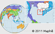 Political Location Map of Tonle Sap, highlighted country