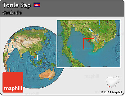 Satellite Location Map of Tonle Sap