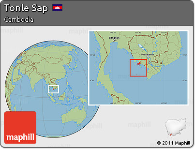 Savanna Style Location Map of Tonle Sap