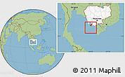 Savanna Style Location Map of Tonle Sap, highlighted country