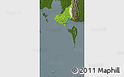 Physical Map of Tonle Sap, darken