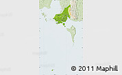Physical Map of Tonle Sap, lighten