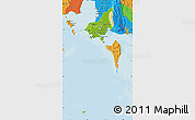 Physical Map of Tonle Sap, political outside