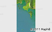 Physical Map of Tonle Sap, satellite outside