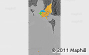 Political Map of Tonle Sap, darken, desaturated