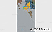 Political Map of Tonle Sap, darken, semi-desaturated