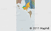 Political Map of Tonle Sap, semi-desaturated