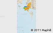 Political Map of Tonle Sap, shaded relief outside