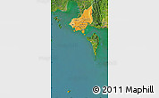 Political Shades Map of Tonle Sap, satellite outside