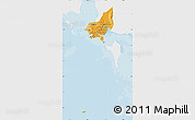 Political Shades Map of Tonle Sap, single color outside