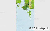 Satellite Map of Tonle Sap, physical outside