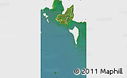 Satellite Map of Tonle Sap, single color outside