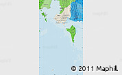 Shaded Relief Map of Tonle Sap, political shades outside